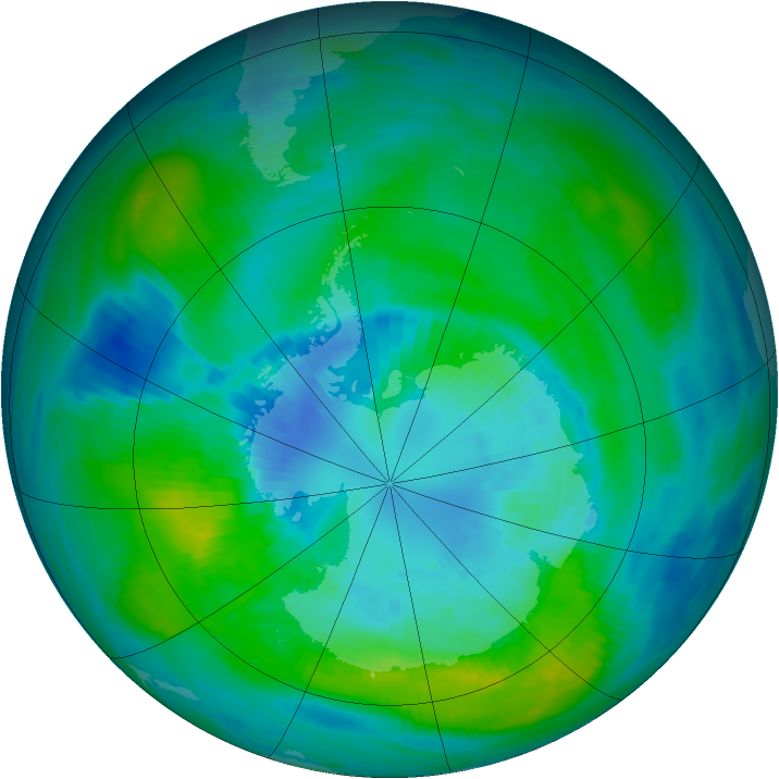 Antarctic ozone map for 30 March 1981